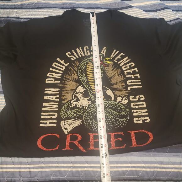 Creed Size 2X 2024 Tour Shirt Human Pride Sings a Vengeful Song Tour Tee CUTOFF - Picture 6 of 6